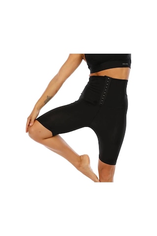 Fit Women Şort Agraflı Sauna Şort Termal  4411 siyah