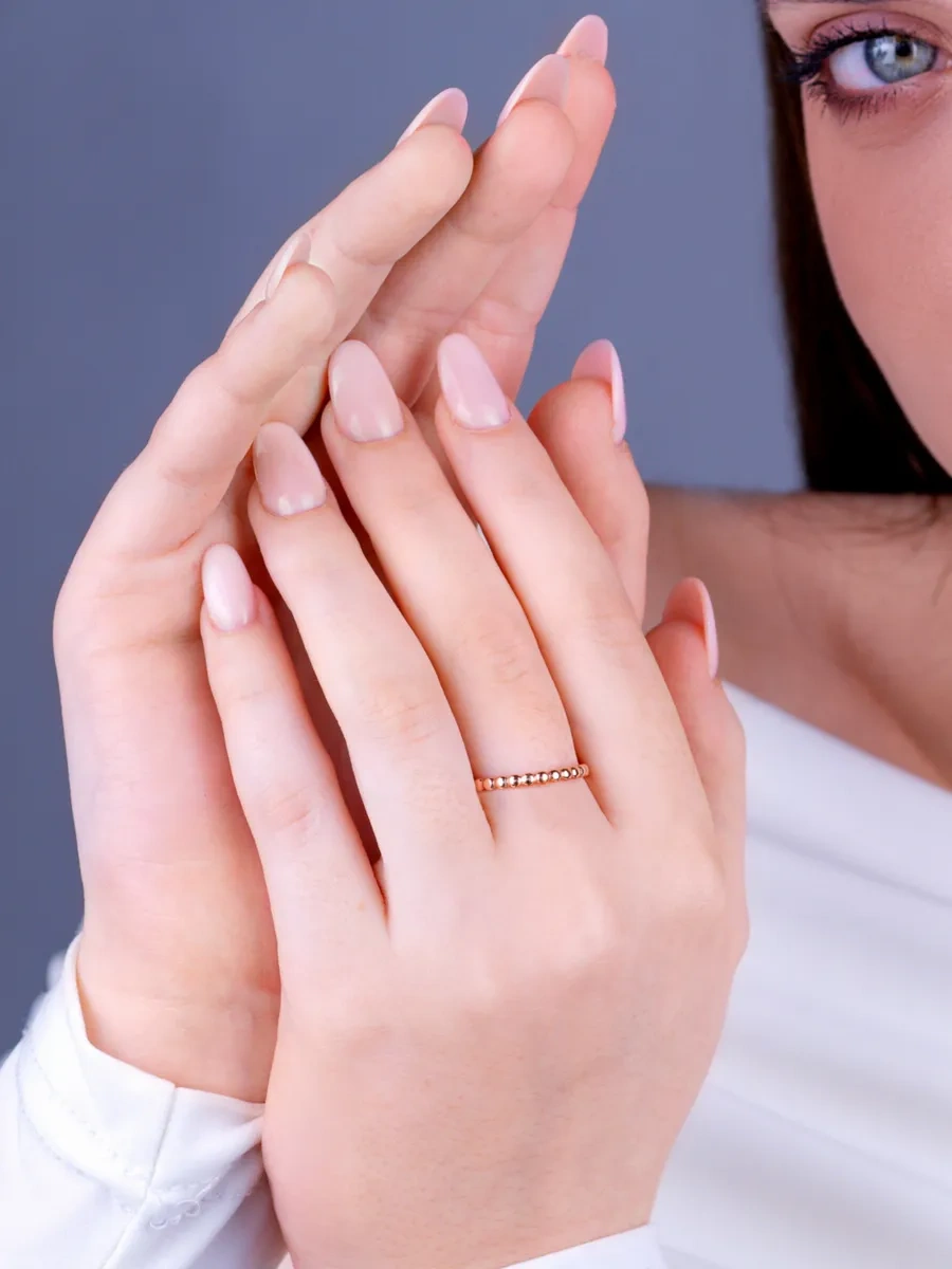 Torgovyj Dom Uvelir Holding 925 Ayar Altın Kaplama İnce Toplu Gümüş Yüzük 400343330 Altın