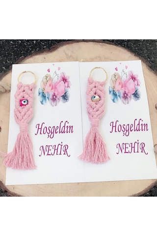 Nazarlıklı Makrome Anahtarlik Hediyelik Bebek Şekeri 30 Adet