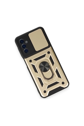 Uray Store Samsung Galaxy Uyumlu  M14 5g Kılıf Pars Lens Yüzüklü Silikon - Gold