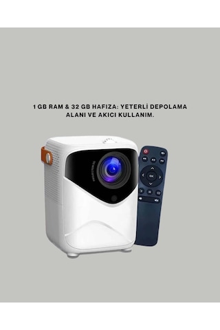 Android Sistemli Mini Projektör - Uygulama Destekli Akıllı Kullanım