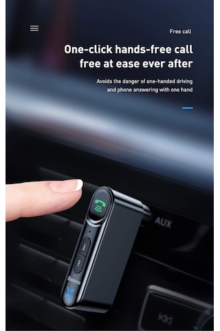 Baseus Qiyin Wireless-Bluetooth 5.0-3.5 MM Aux Araç Bluetooth Kiti
