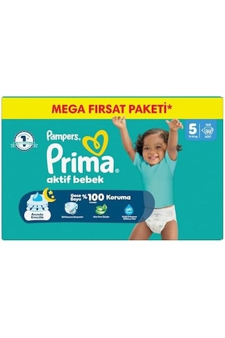 Prima Aktif Bebek Mega Fırsat Paketi 5 Beden 92 Adet