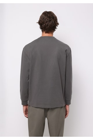 Colins Comfort Fit Yuvarlak Yaka Düz Erkek Gri Uzun Kol Tişört Cl1076435 Q1.v1 Dgr Koyu Gri