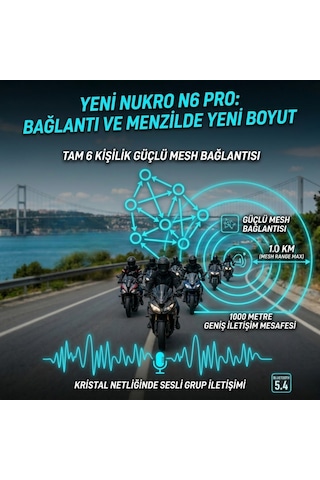 Nukrotech N6 Pro Mesh Ve Sesli Komut Bluetooth Intercom Seti