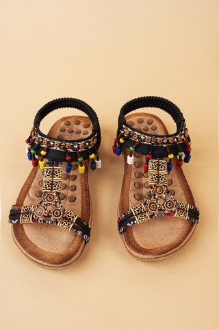 Khayt Princess Anatomik Fashion Taşlı Çocuk Sandalet Çok Renkli