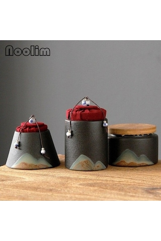 Pazly Kaba Çömlek Çay Sepeti, Seramik, Kırmızı, Mini Seyahat Mühürlü Kutu, Mutfak Baharat Kavanozu, Taşınabilir, Kullanışlı Diğer