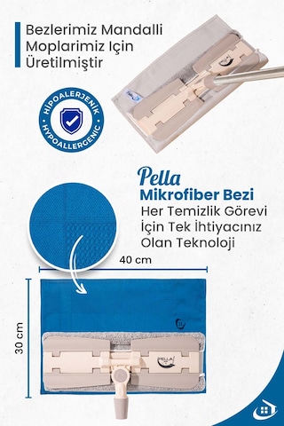Pella Active Çamaşır Suyu ile Kullanılabilen Mikrofiber Bez 3'lü 40 x 30 CM
