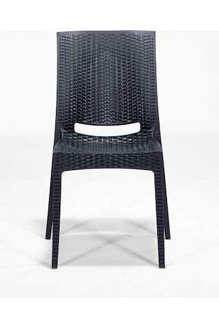 2 Adet Rattan Antrasit Sandalye / Balkon-bahçe-teras Antrasit