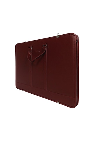 : Deri Proje Çantası : 40 Cm X 55 Cm : Bordo