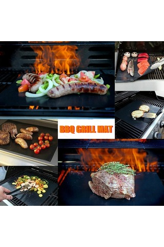 Jeemson Bronz 2 Adet Cam Fiber Izgara Matı - 33x40cm 0.2mm - 260 C Isı Dayanıklı - Kayma Özgür - Kolay Temizlenir - Fırın/ızgara Uygun Çok Renkli