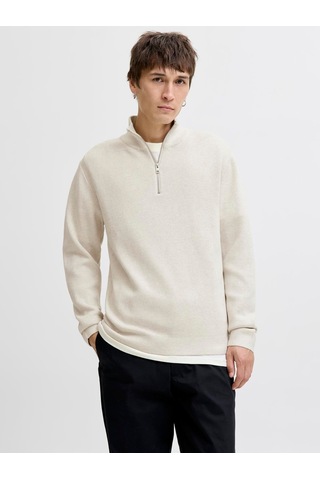 Jack & Jones Jprblamılano Stıtch Knıt Half Zıp Sn Cloud Dancer Cloud Dancer