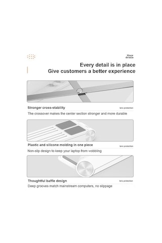 Didadodo Taşınabilir 5 Seviyeli Soğutuculu Laptop Standı - 17 İnç'e Kadar Uyumlu Ve Kullanışlı Ayarlanabilirlik
