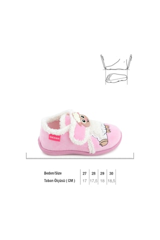 Gezer Kışlık Cırtlı Ayarlanabilir Rahat İç Taban Kız Çocuk Panduf Ayakkabı Ga2kpm.03366.00.r90.b42 Pembe