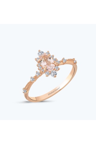 Altınbaş Pırlanta Morganite Taşlı Oval Yüzük Pnf004pmrg-14k