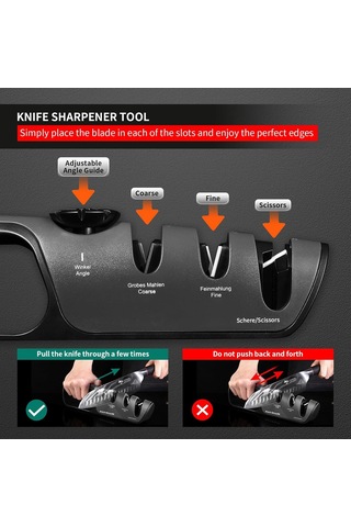 Lmetjma Ayarlanabilir Açılı Bıçak Bileyici 3 Aşamalı El Tipi Manuel Bileyici Profesyonel Bıçak Makas Bileyici Taşı Jt287