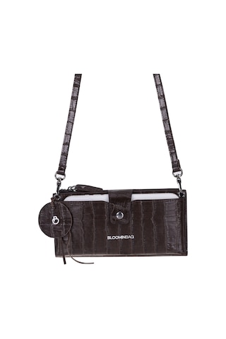 Bloominbag Mocha Croco Lozan Hakiki Süet Çapraz Askılı Telefon Bölmeli Cüzdan Çanta Kahverengi