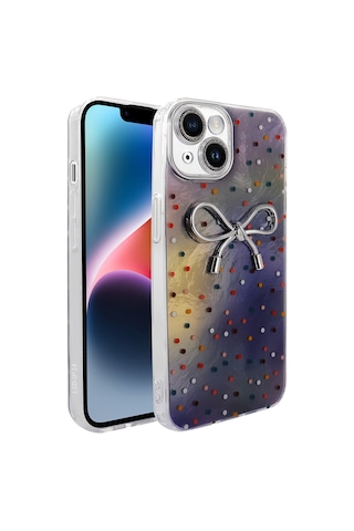 Apple Uyumlu iPhone 13 Kılıf Kamera Korumalı Figürlü Zore Ponti Silikon Kapak - Lila Lila