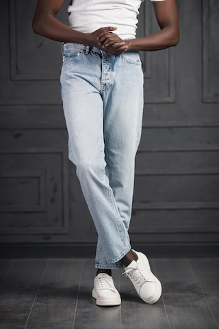 Fbı Pamuklu Taş Yıkama Baggy Geniş Paça Jean Pantolon Buz Mavi