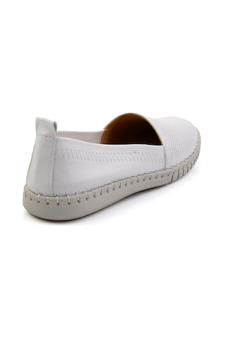 Beyaz Hakiki Deri Kadın Casual Ayakkabı K01028031603 Beyaz