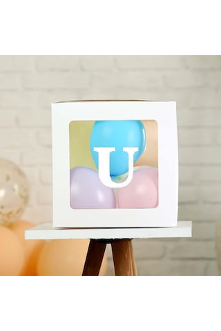 Şeffaf U Harfli Beyaz Kutu Ve Balon Seti Kendin Yap Bebek Çocuk D