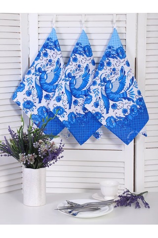 Kuz'kina Hatka Mutfak Havlular Seti 3 Adet 226475626 Mavi