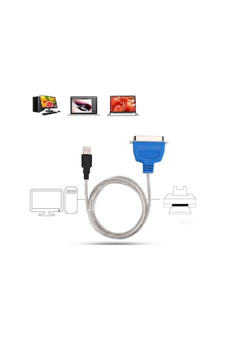 Fosenze Usb'den Paralel Port'a Ieee 1284 Çevirici Kablosu - 1.5m Hızlı Veri Transferi, Windows Desteği, Tüm Paralel Yazıcılar İçin