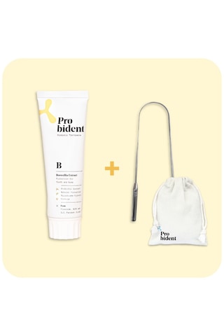 Probident Akgünlük Özüt İlaveli Diş Macunu 75 ML + Dil Temizleme AparatI Probident Akgünlük Özüt İlaveli Diş Macunu 75 ML + Dil Temizleme AparatI
