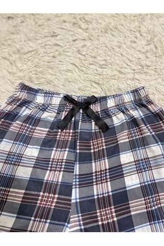 %100 Pamuk Kadın Yüksek Bel Dört Mevsim Şort Pijama