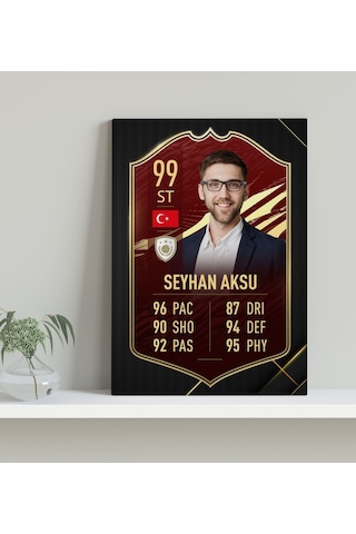 Kişiye Özel Kanvas Tablo Futbolcu Kartı 30X50Cm-3