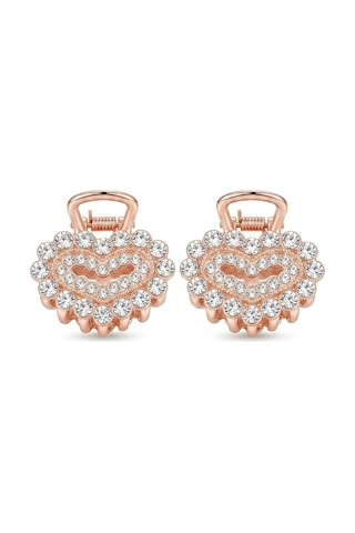 Rose Gold Kristal Taşlı 2’li Toka Seti - Şık Saç Tokası - Parlak Işıltılı Toka - Zarif ve Modern Kadın Saç Aksesuarı