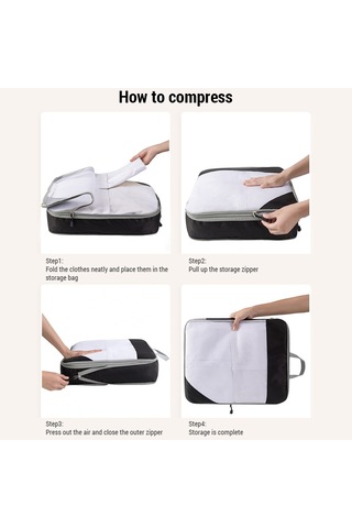 1 Takım Sıkıştırma Paketleme Küpleri Sıkıştırılabilir Gri Gri