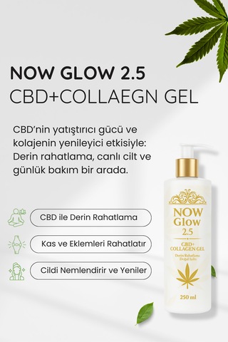 Now Glow 2.5 C B D + Collagen Gel Kolajen, Kenevir Jel 250 Ml D