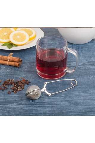 Zhlhome Kıskaçlı Bitki Çayı Filtresi Top Çay Demliği Çay Filtresi Maşası Gümüş