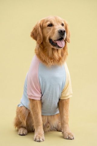 Bubbles Pastel Orta Ve Büyük Irk Köpek Tişörtü Lacivert Kırmızı Yazlık Köpek Kıyafeti