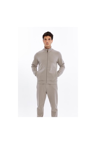 Ar-ma Erkek Slim Fit Sweatshirt Scuba Interlok, Tam Fermuarlı, Dik Yaka, Fleto Cepli K30324989802 Gri-bej G8 Gri - Füme