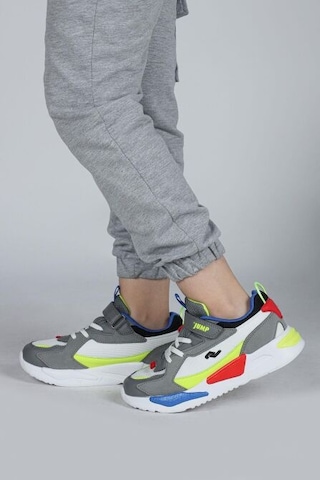 Jump 30058 Çocuk Sneaker Günlük Spor Ayakkabı Gri Beyaz Gri Beyaz