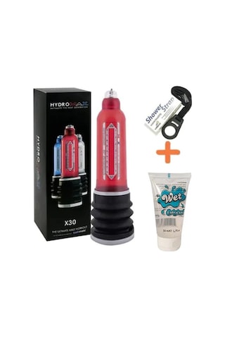 Hızlı Express Bathmate Hydromax X30 Kırmızı Boyun Kemerli Sulu Vakum Penis Pompası
