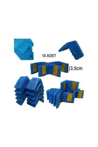 Kenar Koruyucu /mobilya Koruyucu / Köşe Koruyucu Köpük 10 Adet.-3.5cm Masa, Kapı, Sivri Köşeler İçin Mavi