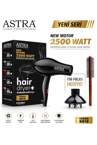Astra 8818 Viğo Turbo Profesyonel 2500W Saç Kurutma Makinesi Siyah
