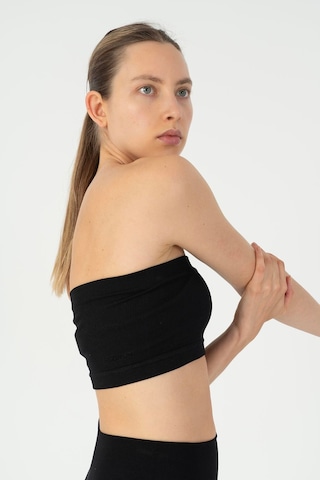 Maraton Slimfit Kadın Askısız Siyah- Bra Siyah-
