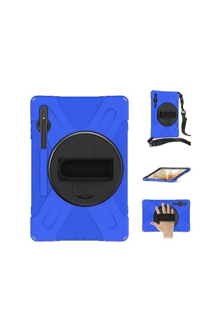 Mey İthalat Samsung Uyumlu Galaxy T737 Tab S7 Fe 12.4 Kılıf Amazing Tablet Kapak - Mavi Arka Kapak