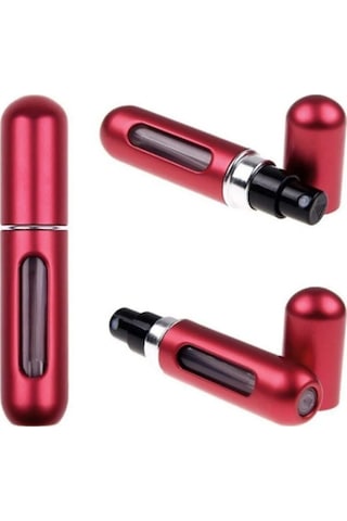 Kırmızı Cep Parfüm Şişesi Doldurulabilir Mini 5 Ml Kırmızı
