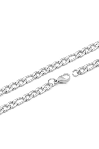 Unisex Figaro Çelik Zincir 9128 Gümüş