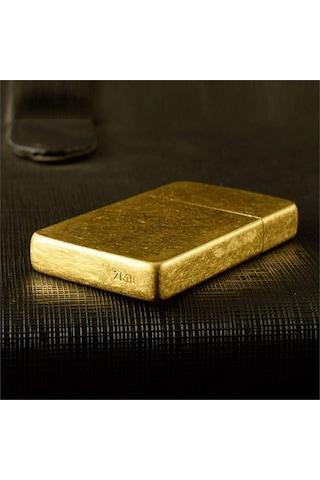 Kuboy Vintage Çakmak Benzinli Slim Çakmak Antik Altın Renk Bronz