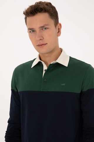 U.S. Polo Assn. Erkek Regular Fit Polo Yaka Koyu Yeşil Sweatshirt 50316428-VR079
