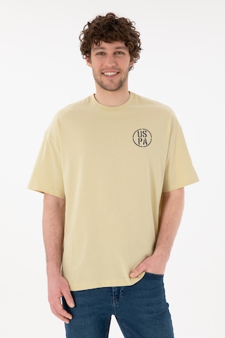 U.S. Polo Assn. Erkek Oversize Fit Bisiklet Yaka Açık Haki Tişört 50305904-VR183