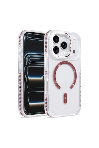 Maks Technology iPhone Uyumlu 17 Pro Max Kılıf M-safe Şarj Özellikli Mkst Tera Silikon Kapak - Mürdüm
