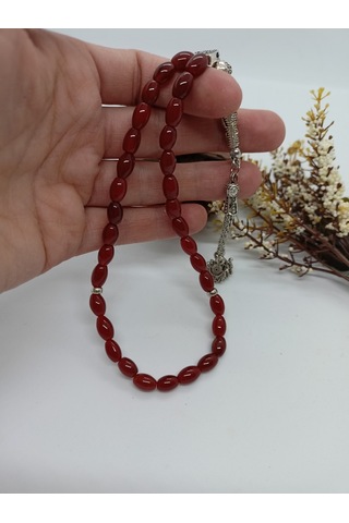 Balık Hediyelik Kızıl Kahve Akik Taşı Tespih