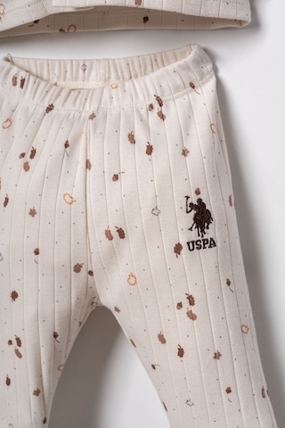 U.S. Polo Assn. Erkek Bebek Falling Leaves Beyaz Gömlek Pijama Takımı Usb3103-c-v1 Usb3103-c-v1
